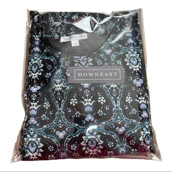 NWT DownEast Green Geo Tie Sleeve Shift Dress Size Medium New With Tag - Picture 13 of 14